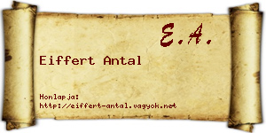 Eiffert Antal névjegykártya